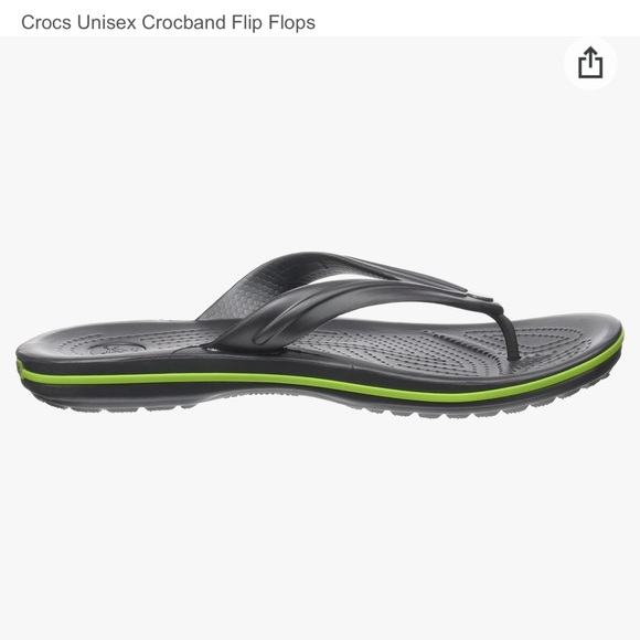 Crocs Crocband Flip Flops in Graphite/Volt Green - Picture 6 of 10
